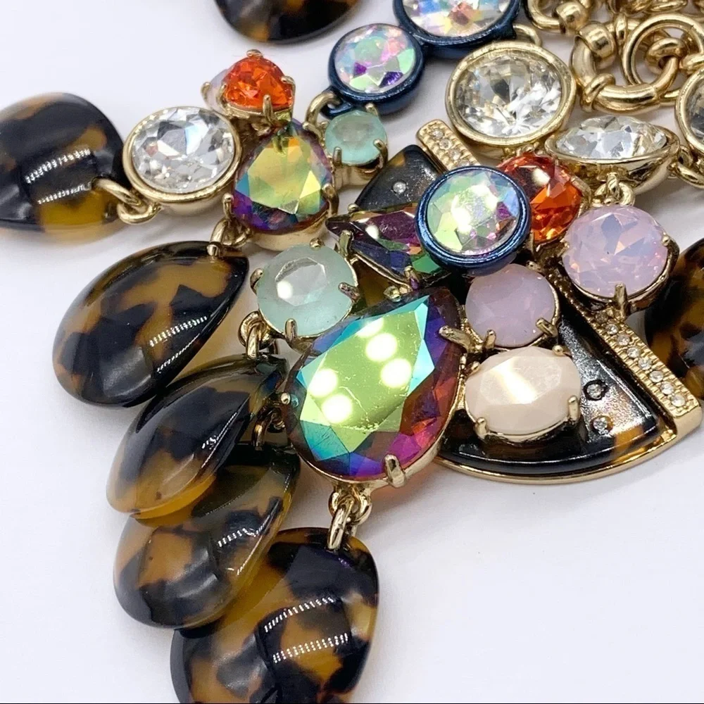 J. Crew Tortoise Brulee Jeweled Necklace